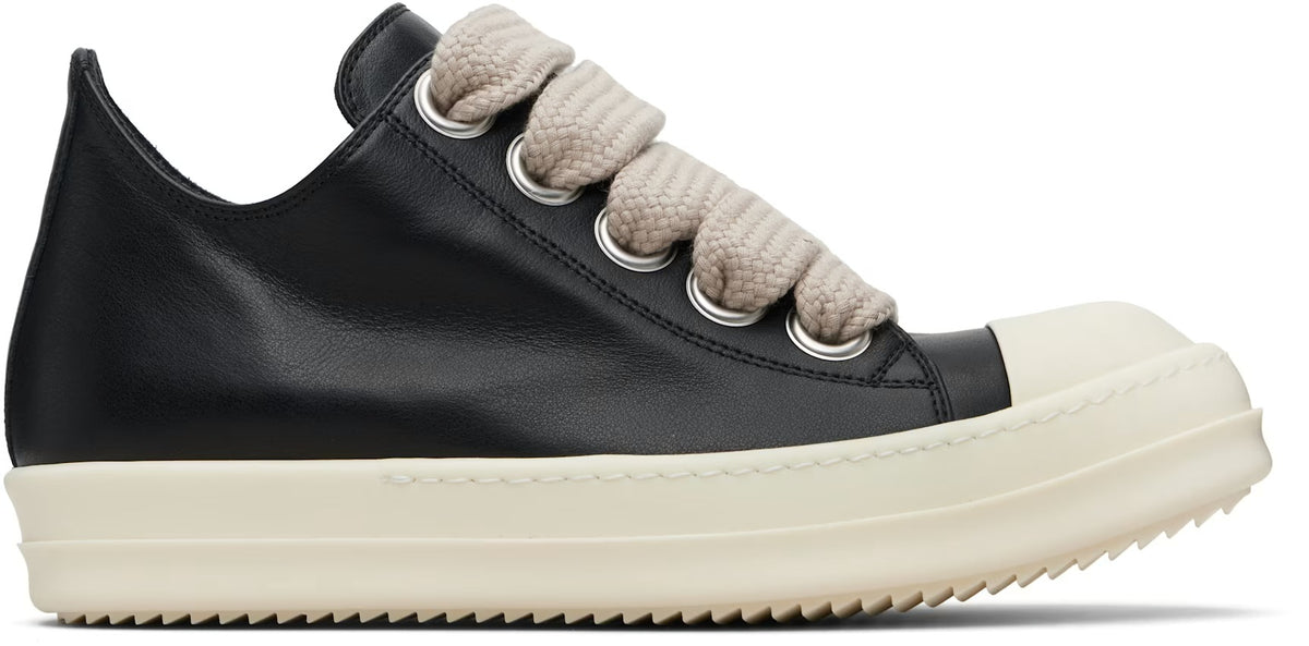 RICK OWENS Black Temple Jumbolace Low Sneaks Sneakers
